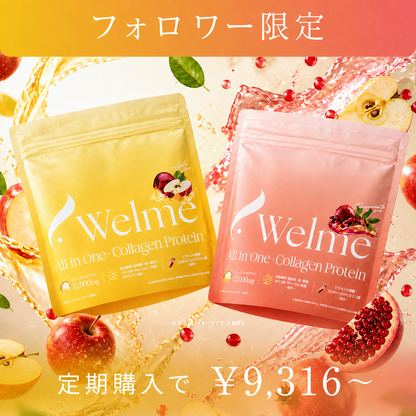 Welme All in One-Collagen Protein リンゴ風味＋ザクロ風味 2袋セット