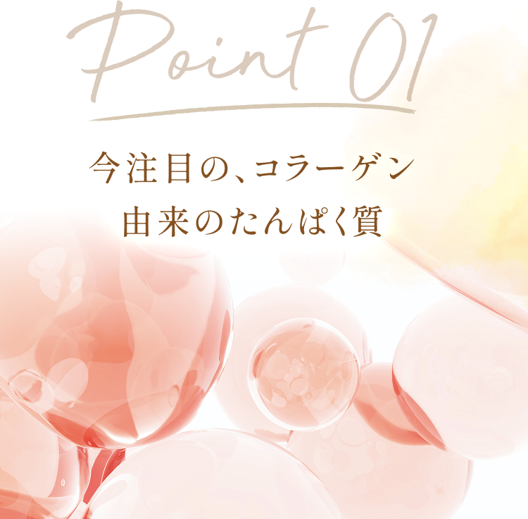Point 01 今注目の、コラーゲン由来のたんぱく質